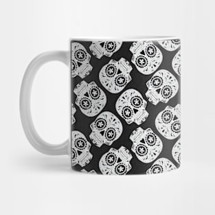 Sugar Skull Dia de los Muertos - Black and White Mug